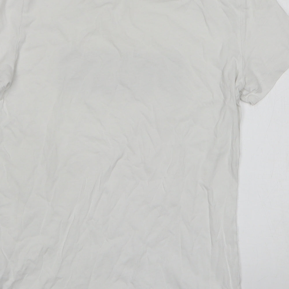 PUMA Girls White Cotton Basic T-Shirt Size 13-14 Years Round Neck Pullover