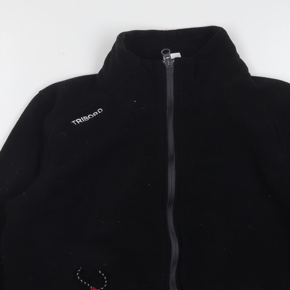 Tribord Womens Black Polyester Full Zip Sweatshirt Size S Zip
