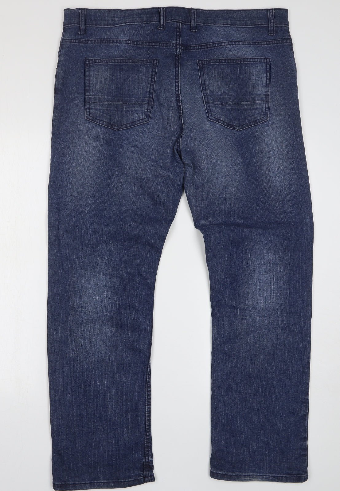 Denim & Co. Mens Blue Cotton Straight Jeans Size 38 L30 in Regular Button