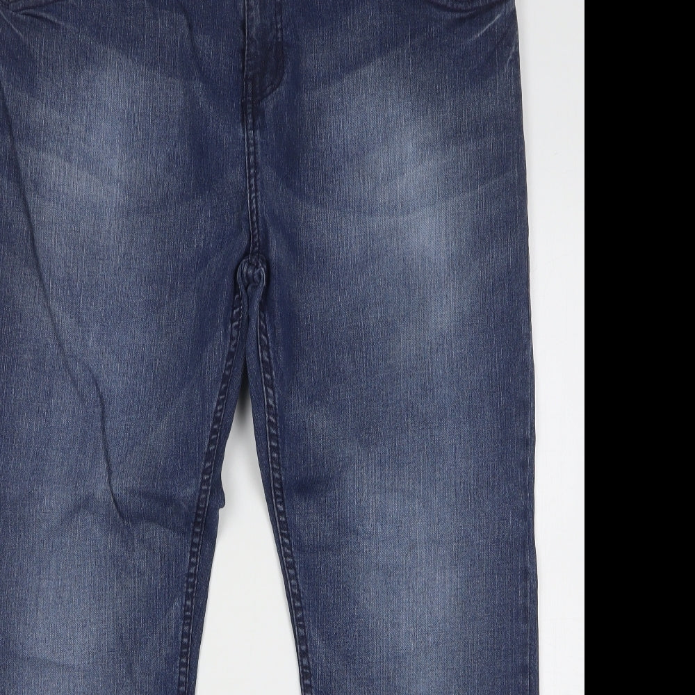 Denim & Co. Mens Blue Cotton Straight Jeans Size 38 L30 in Regular Button