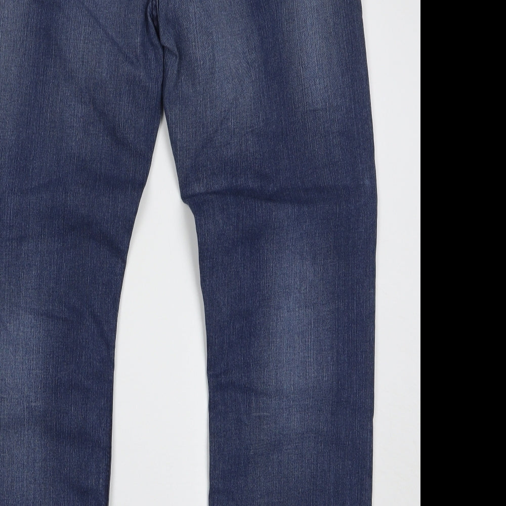 Denim & Co. Mens Blue Cotton Straight Jeans Size 38 L30 in Regular Button