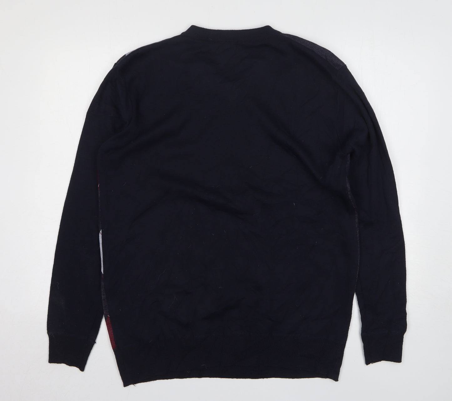 Pierre Cardin Mens Blue V-Neck Argyle/Diamond Polyester Pullover Jumper Size XL