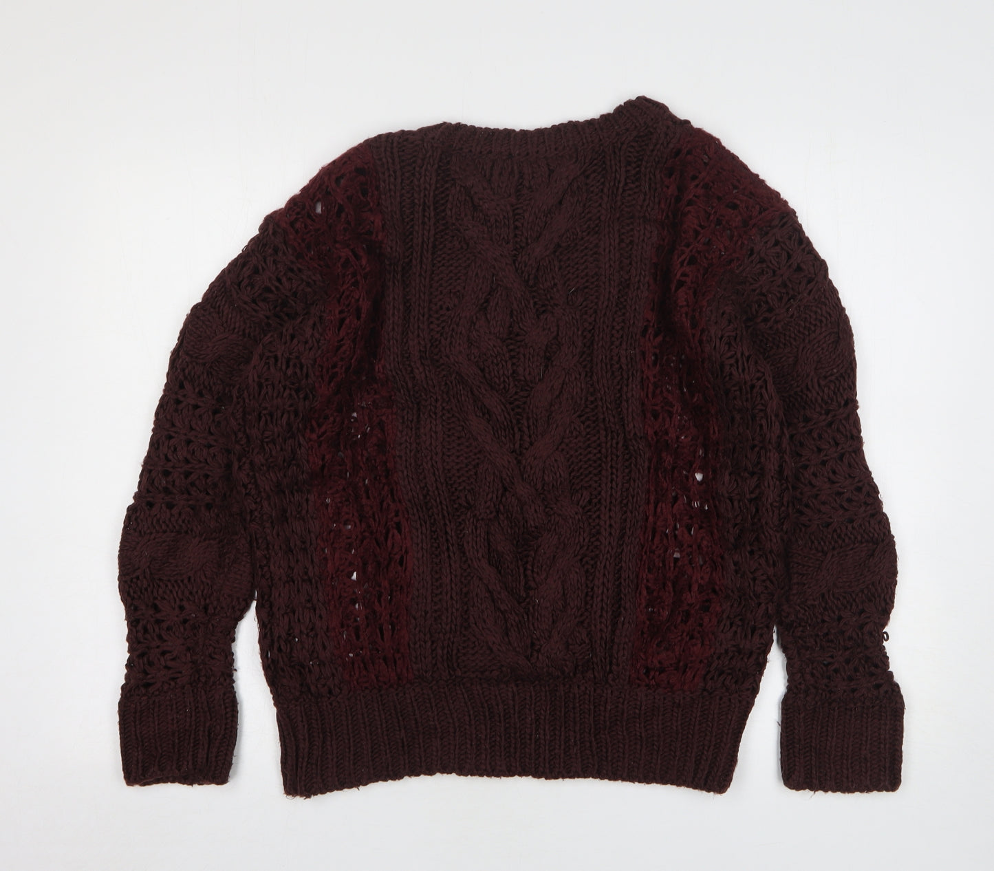 Atmosphere Womens Brown Round Neck Acrylic Pullover Jumper Size 8