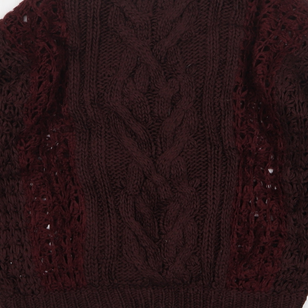 Atmosphere Womens Brown Round Neck Acrylic Pullover Jumper Size 8