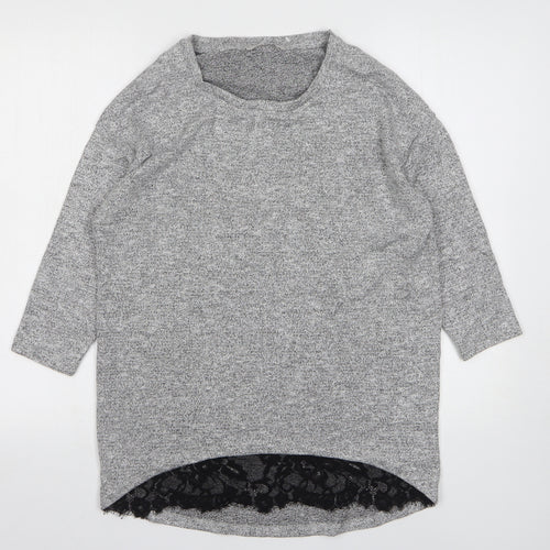 TU Womens Grey Round Neck Viscose Pullover Jumper Size 10