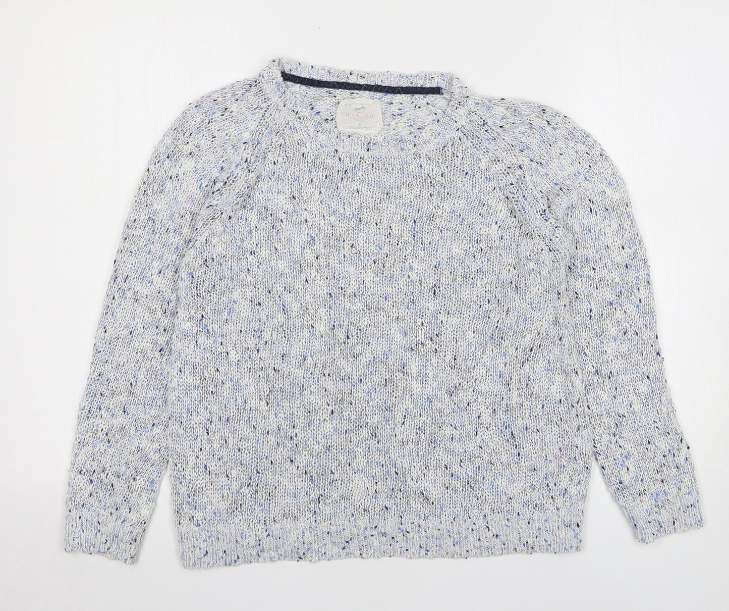 MANTARAY PRODUCTS Womens Blue Round Neck Cotton Pullover Jumper Size 14