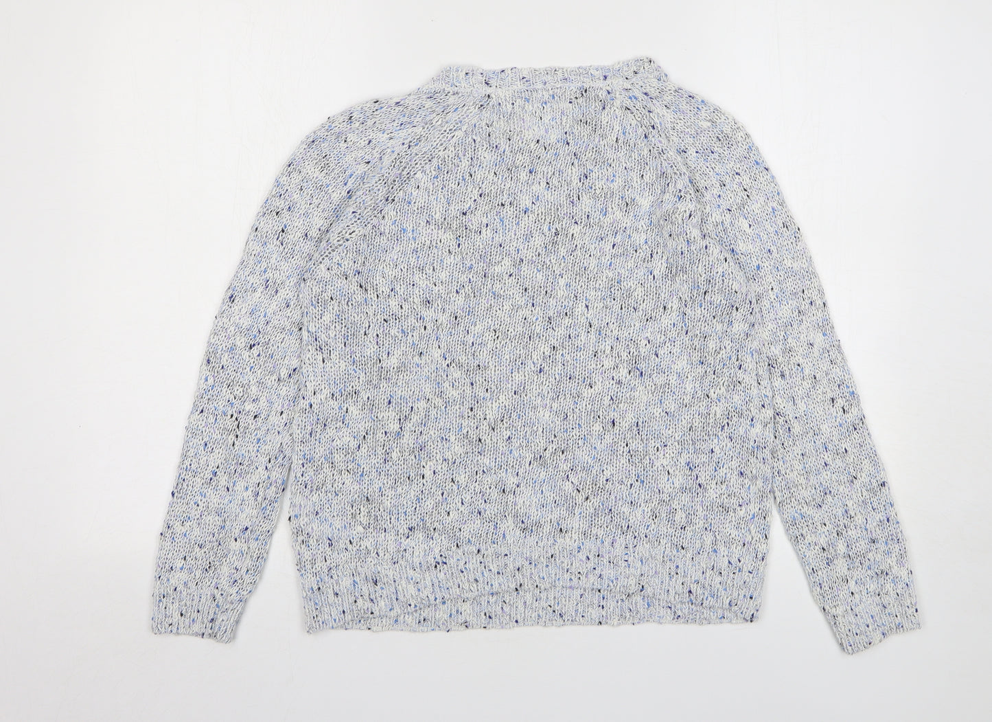 MANTARAY PRODUCTS Womens Blue Round Neck Cotton Pullover Jumper Size 14
