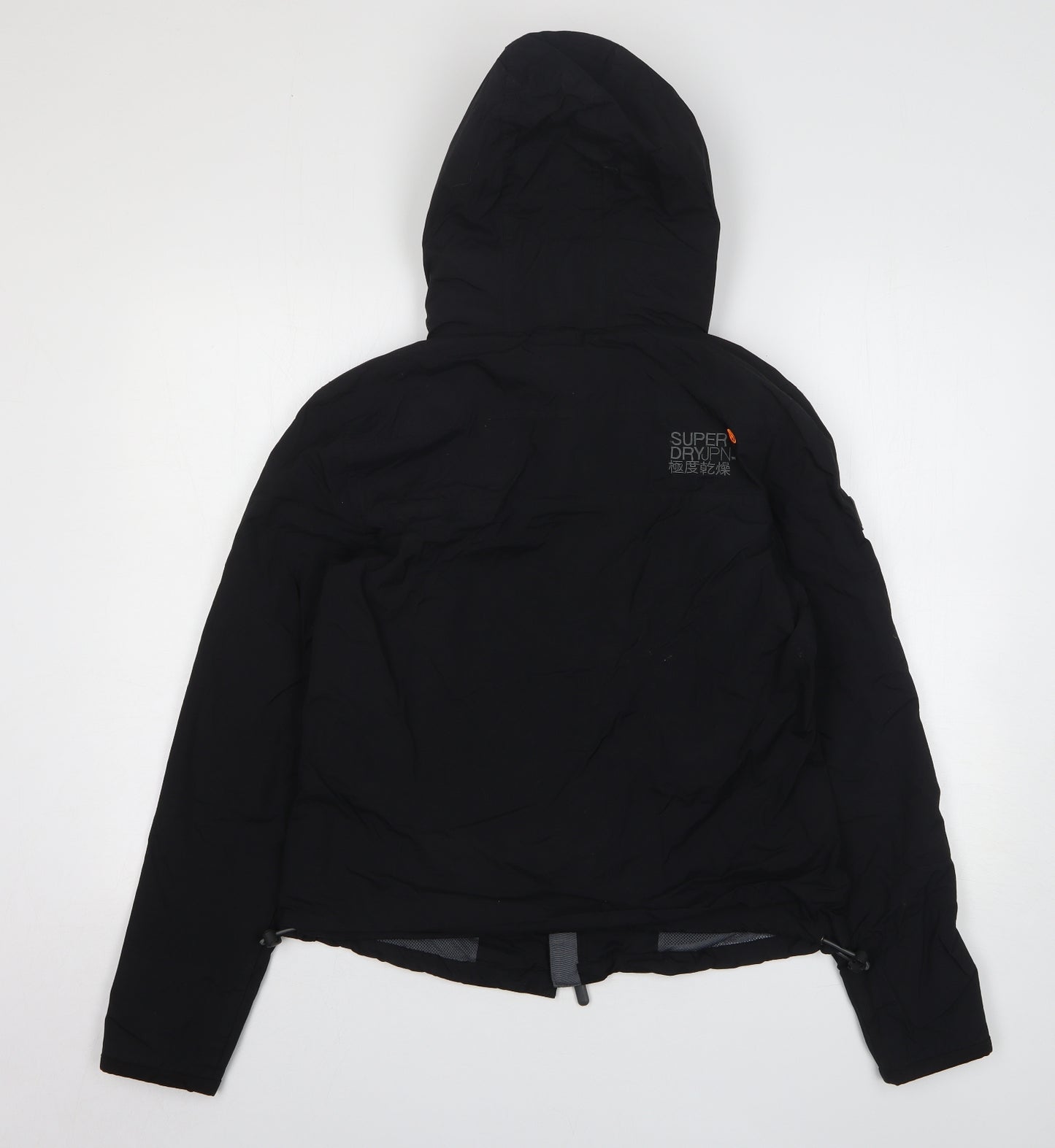 Superdry Womens Black Rain Coat Coat Size M Zip