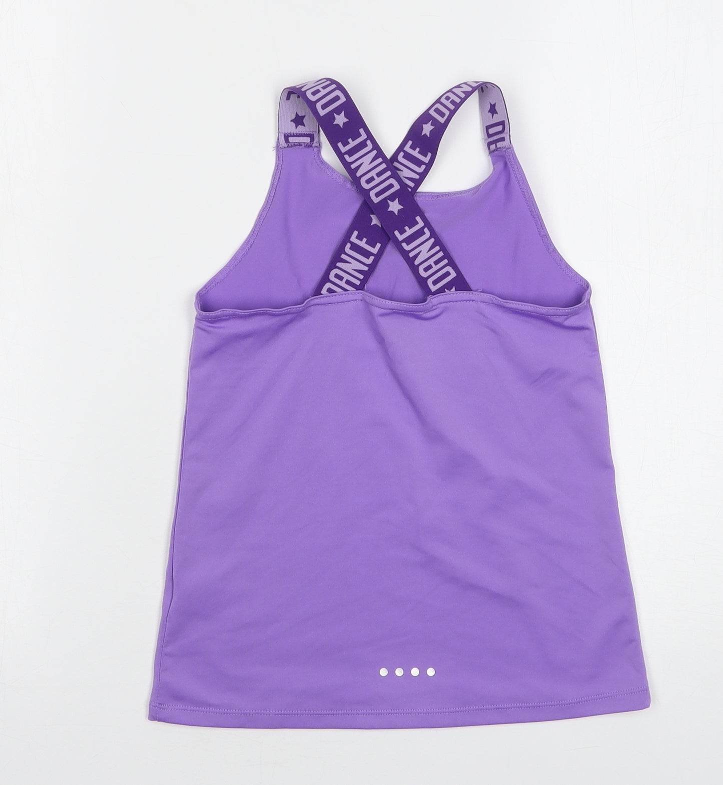 Matalan Girls Purple Polyester Basic Tank Size 6-7 Years Round Neck Pullover - Dance