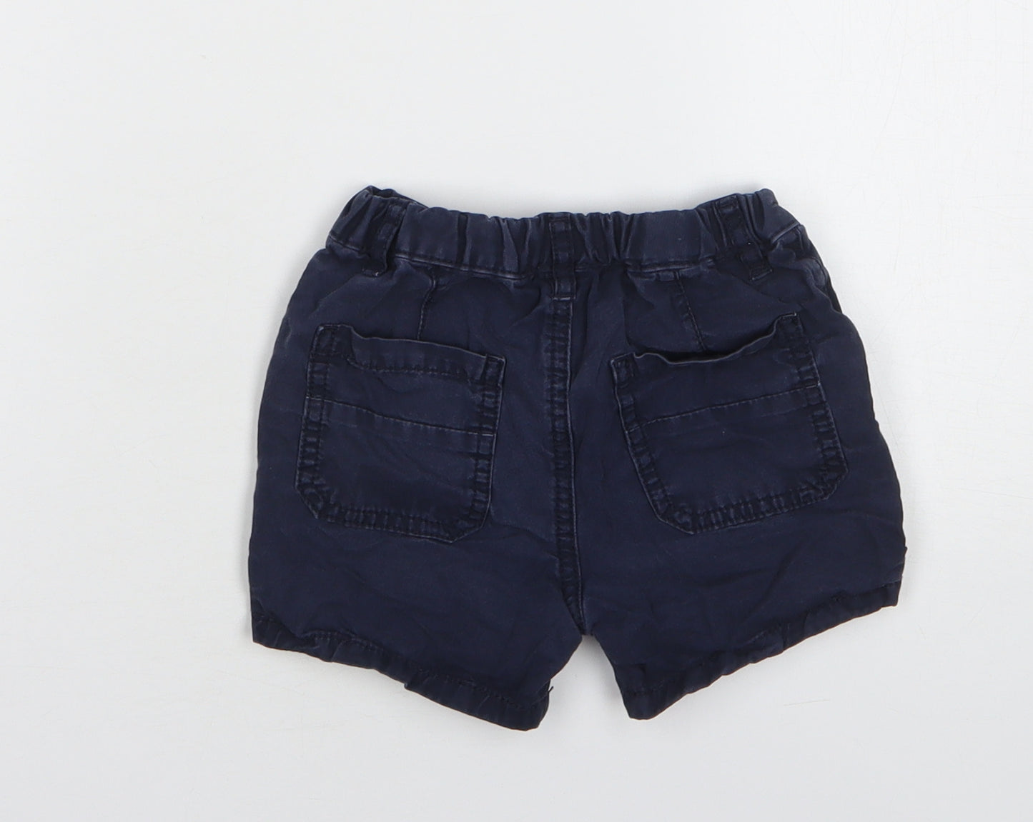 NEXT Boys Blue Cotton Cropped Trousers Size 18-24 Months Button