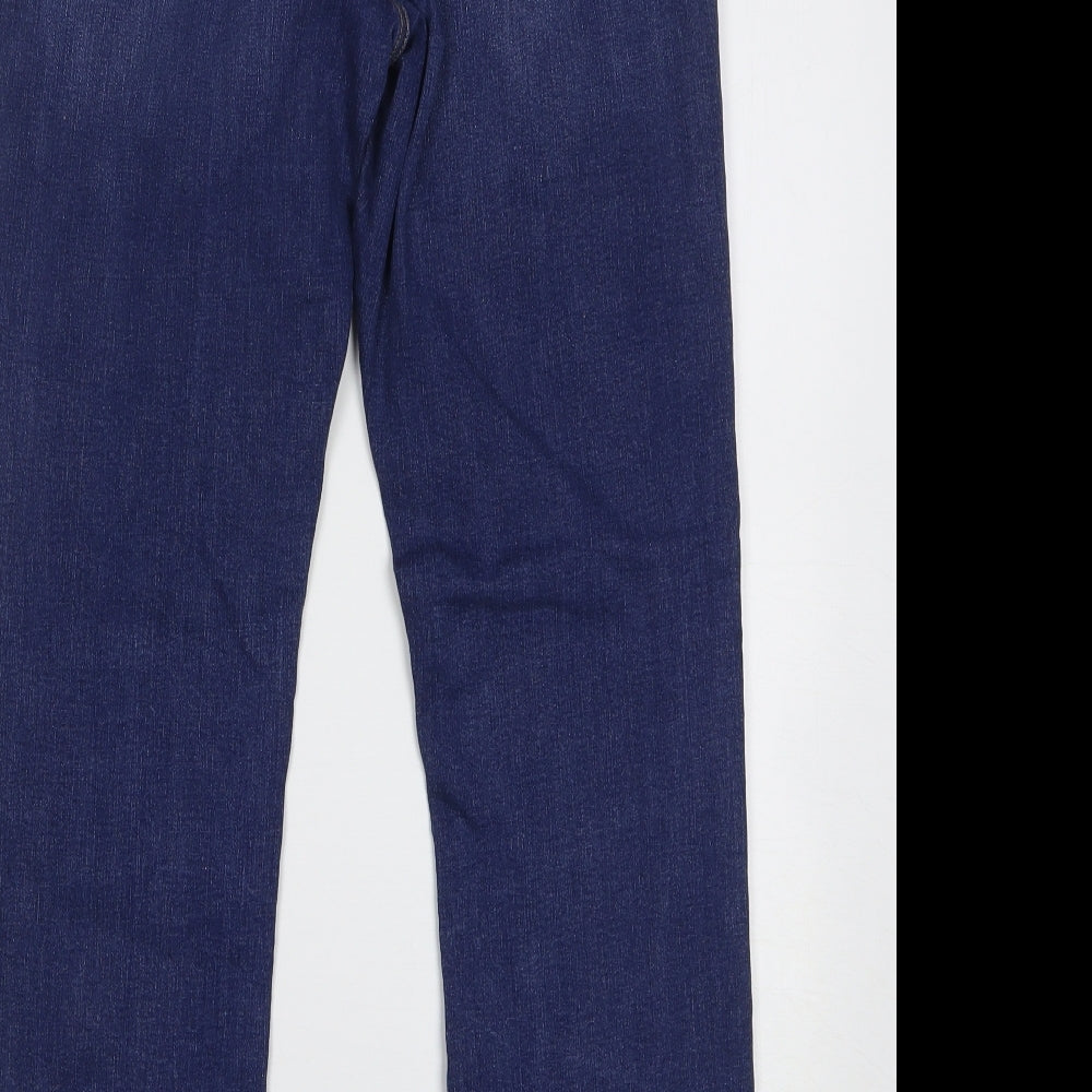 Dunnes Stores Womens Blue Cotton Straight Jeans Size 12 L29 in Regular Button