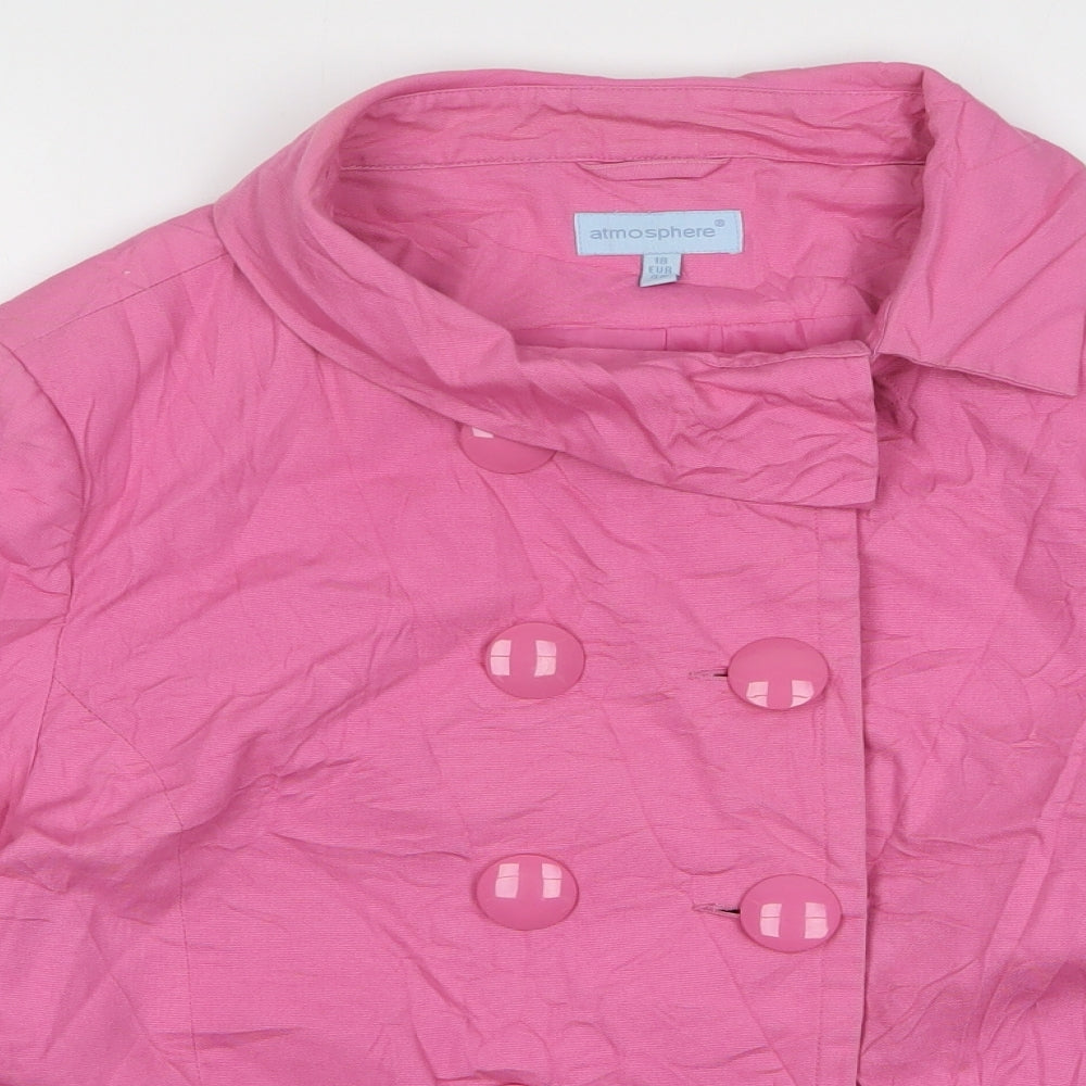 Atmosphere Womens Pink Jacket Size 18 Button