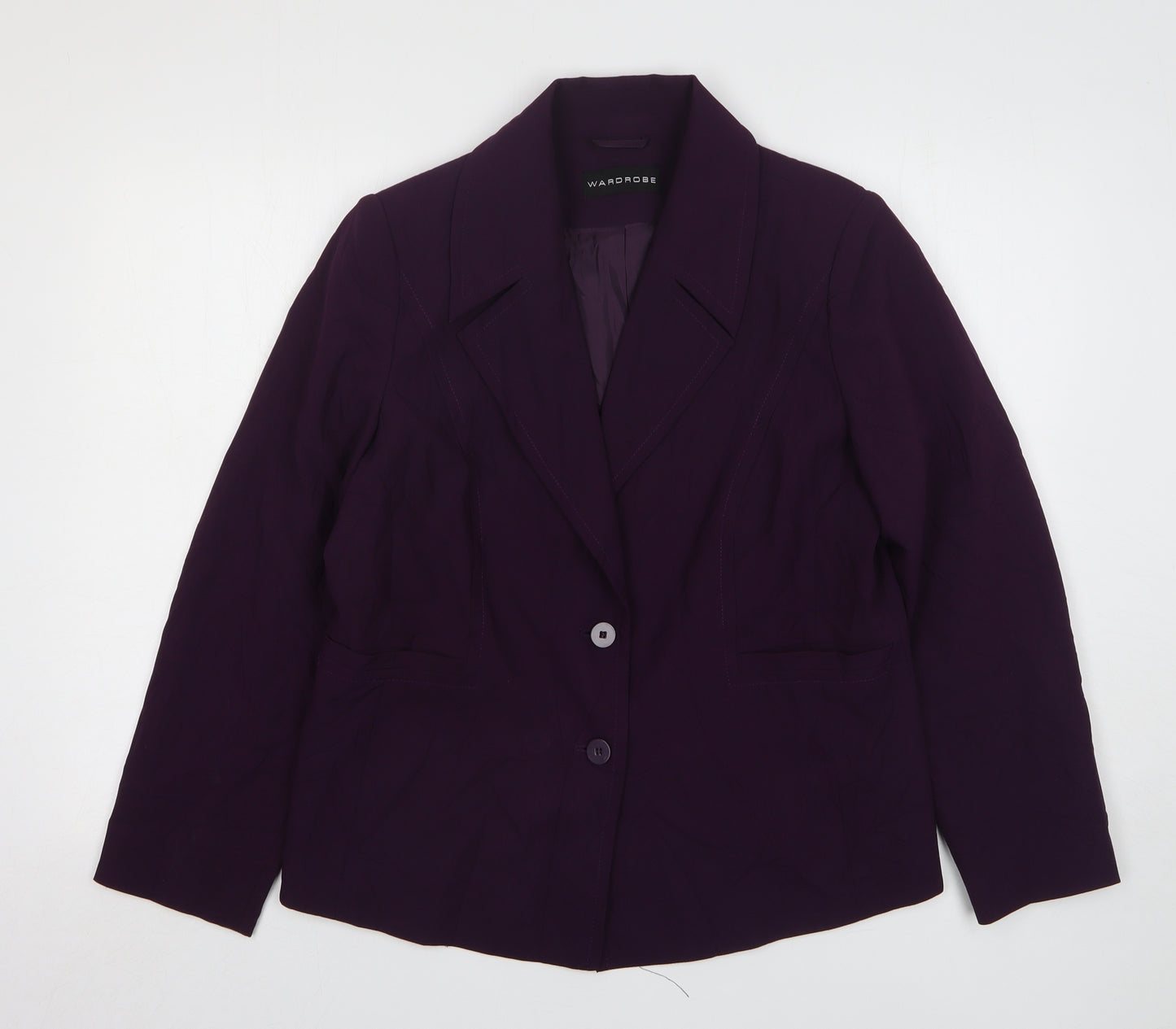 Wardrobe Womens Purple Polyester Jacket Suit Jacket Size 16