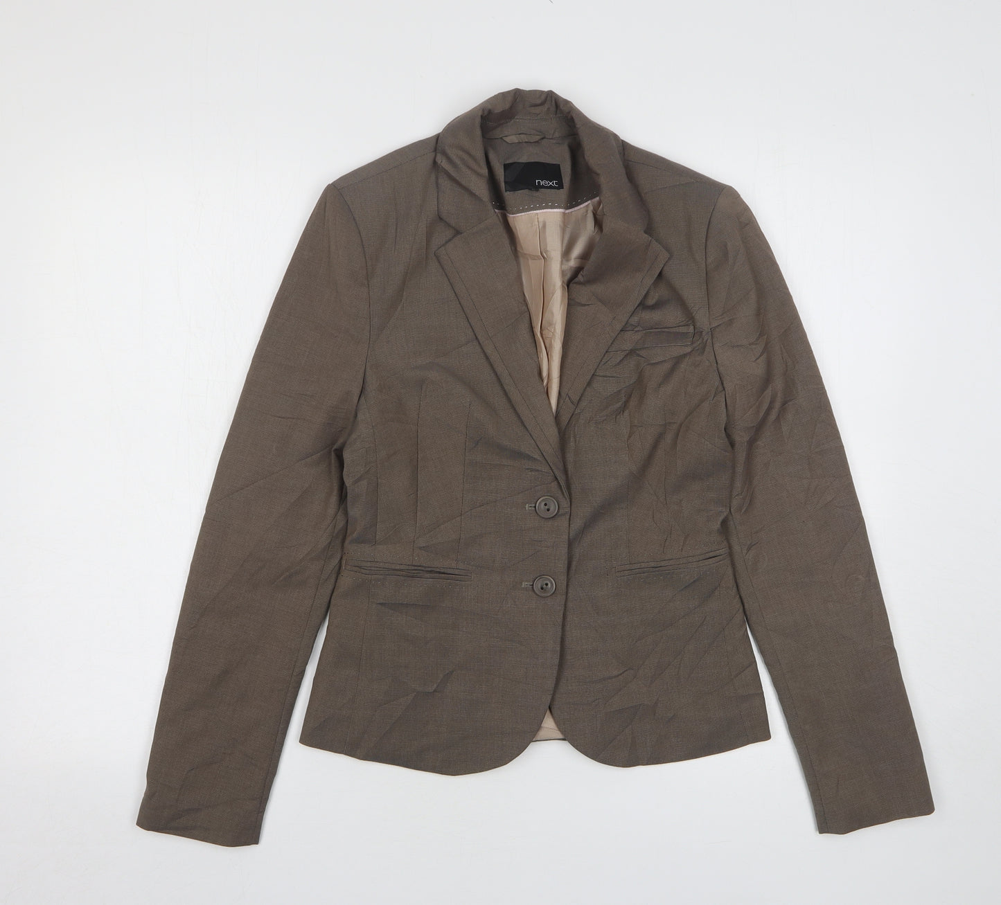 NEXT Womens Brown Polyester Jacket Suit Jacket Size 6