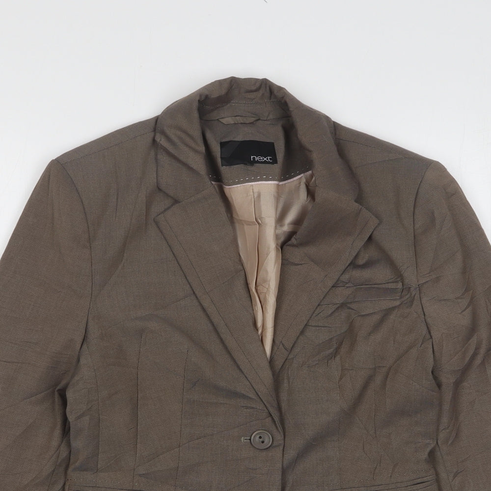 NEXT Womens Brown Polyester Jacket Suit Jacket Size 6