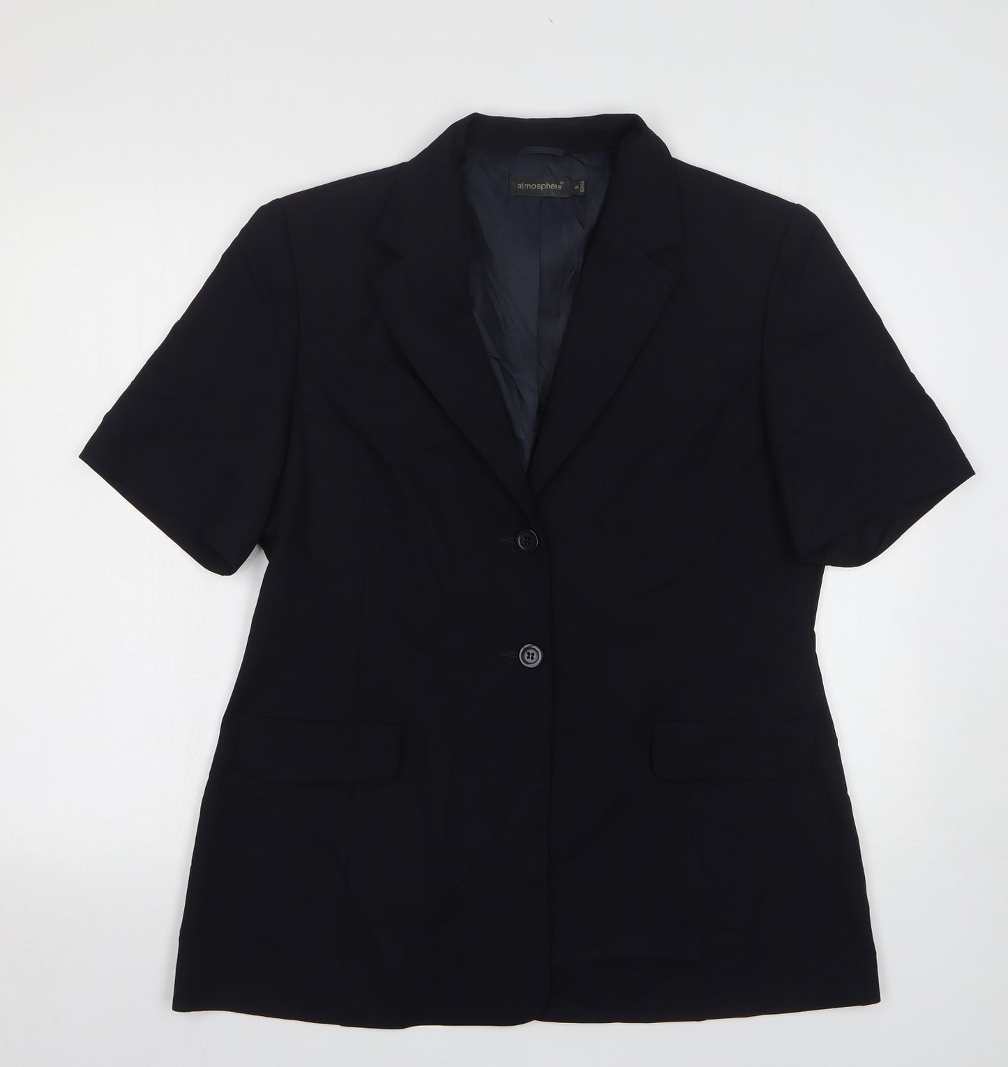 Atmosphere Womens Black Polyester Jacket Blazer Size 16