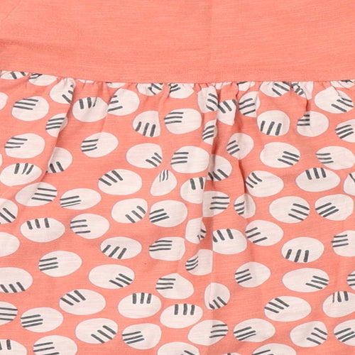 NEXT Girls Pink Geometric Cotton A-Line Size 9-12 Months Round Neck Pullover - Animal Face