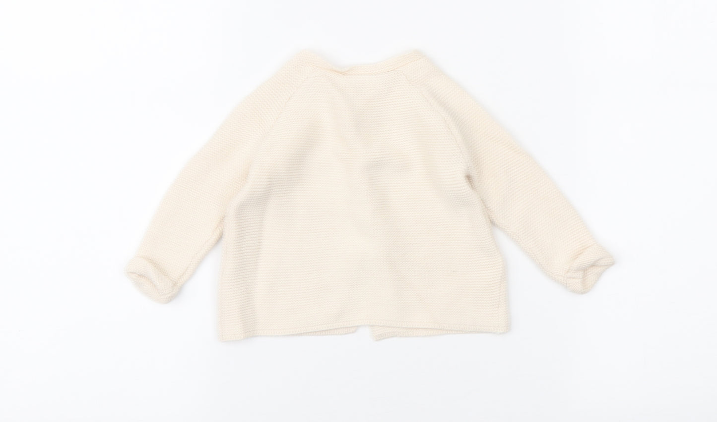George Baby Beige Cotton Cardigan Jumper Size 3-6 Months Button