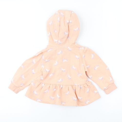 NEXT Girls Pink Geometric Jacket Size 6-9 Months Zip - Unicorn