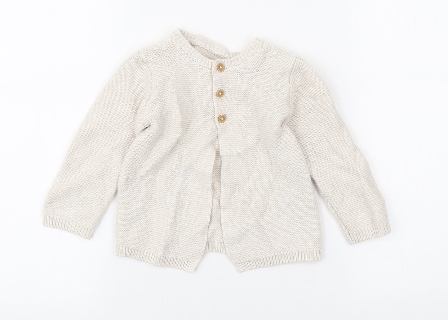 Matalan Baby Ivory Cotton Cardigan Jumper Size 12-18 Months Button