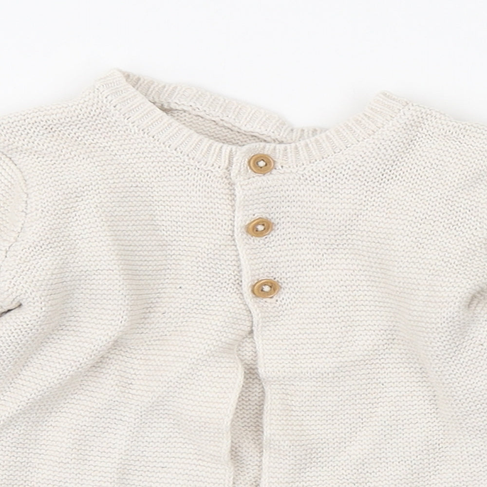 Matalan Baby Ivory Cotton Cardigan Jumper Size 12-18 Months Button