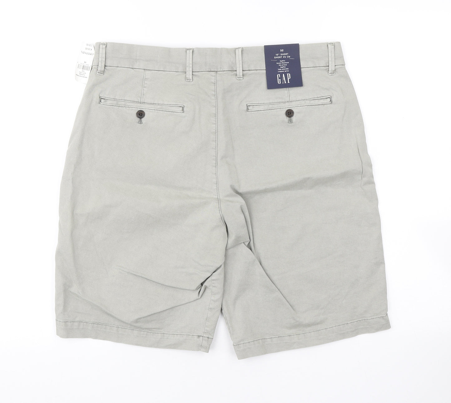 Gap Mens Grey Cotton Chino Shorts Size 32 in L9 in Regular Button