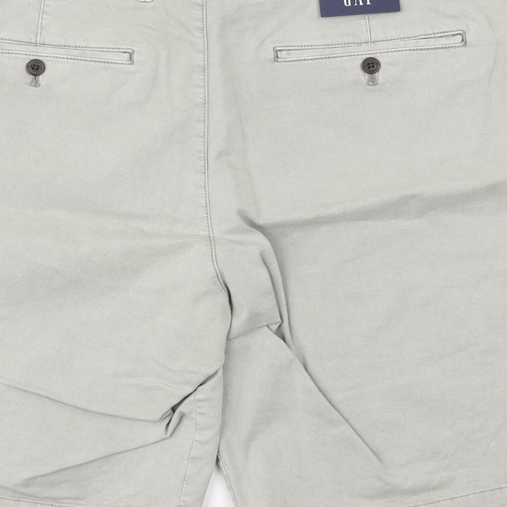 Gap Mens Grey Cotton Chino Shorts Size 32 in L9 in Regular Button
