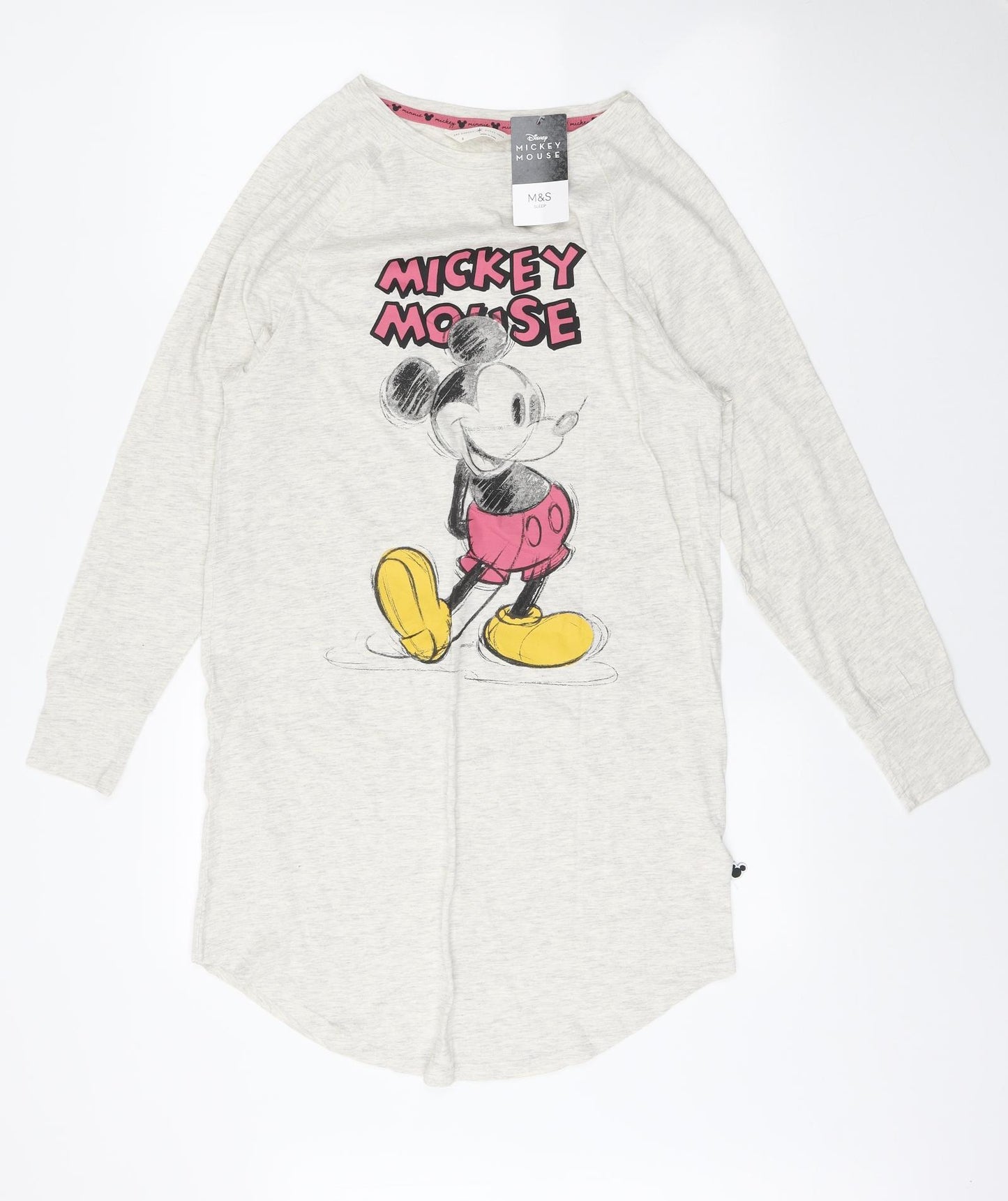 Marks and Spencer Womens Ivory Solid Cotton Top Dress Size 6 - Mickey Mouse