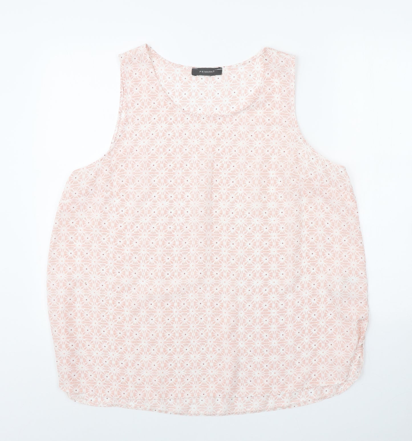 Primark Womens Multicoloured Geometric Polyester Camisole Tank Size 20 Scoop Neck