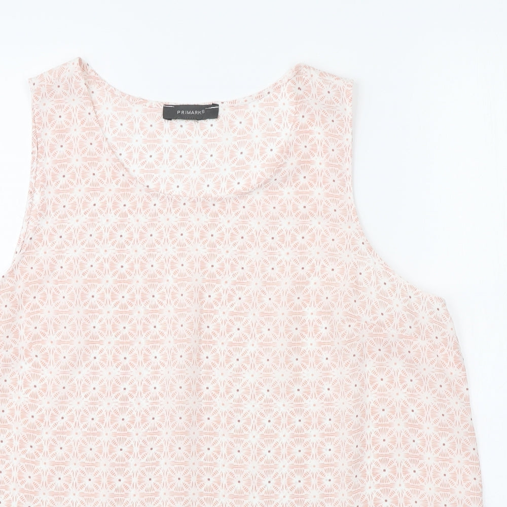 Primark Womens Multicoloured Geometric Polyester Camisole Tank Size 20 Scoop Neck