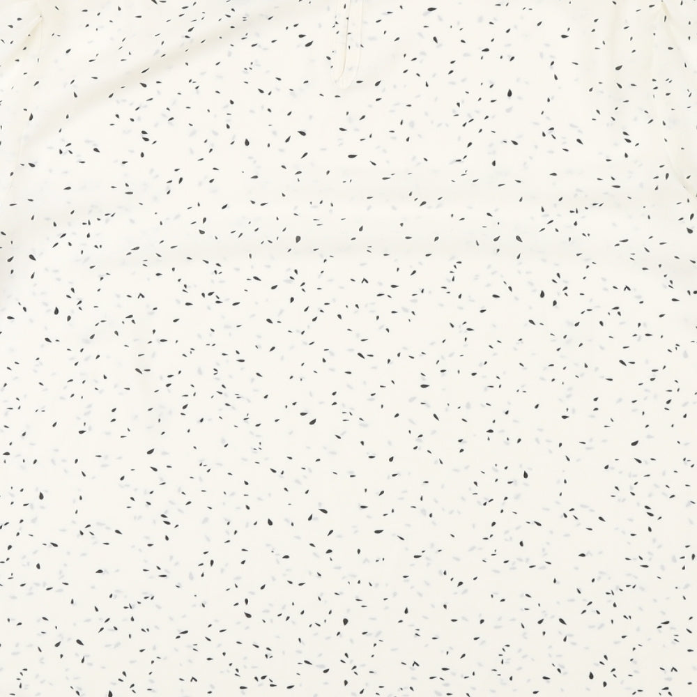 New Look Womens Ivory Geometric Polyester Basic Blouse Size 18 Round Neck