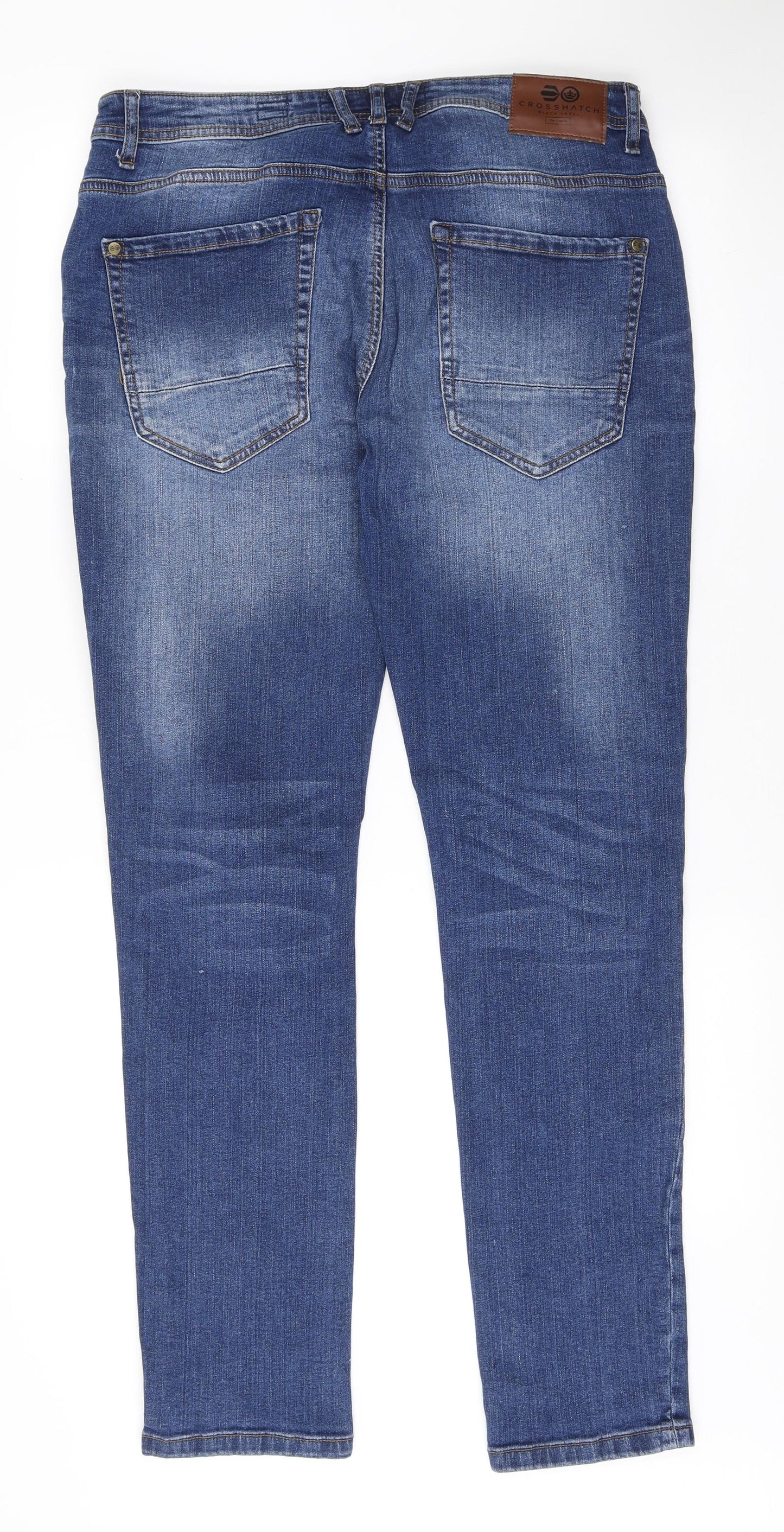 Crosshatch Mens Blue Cotton Skinny Jeans Size 36 in L31 in Slim Button