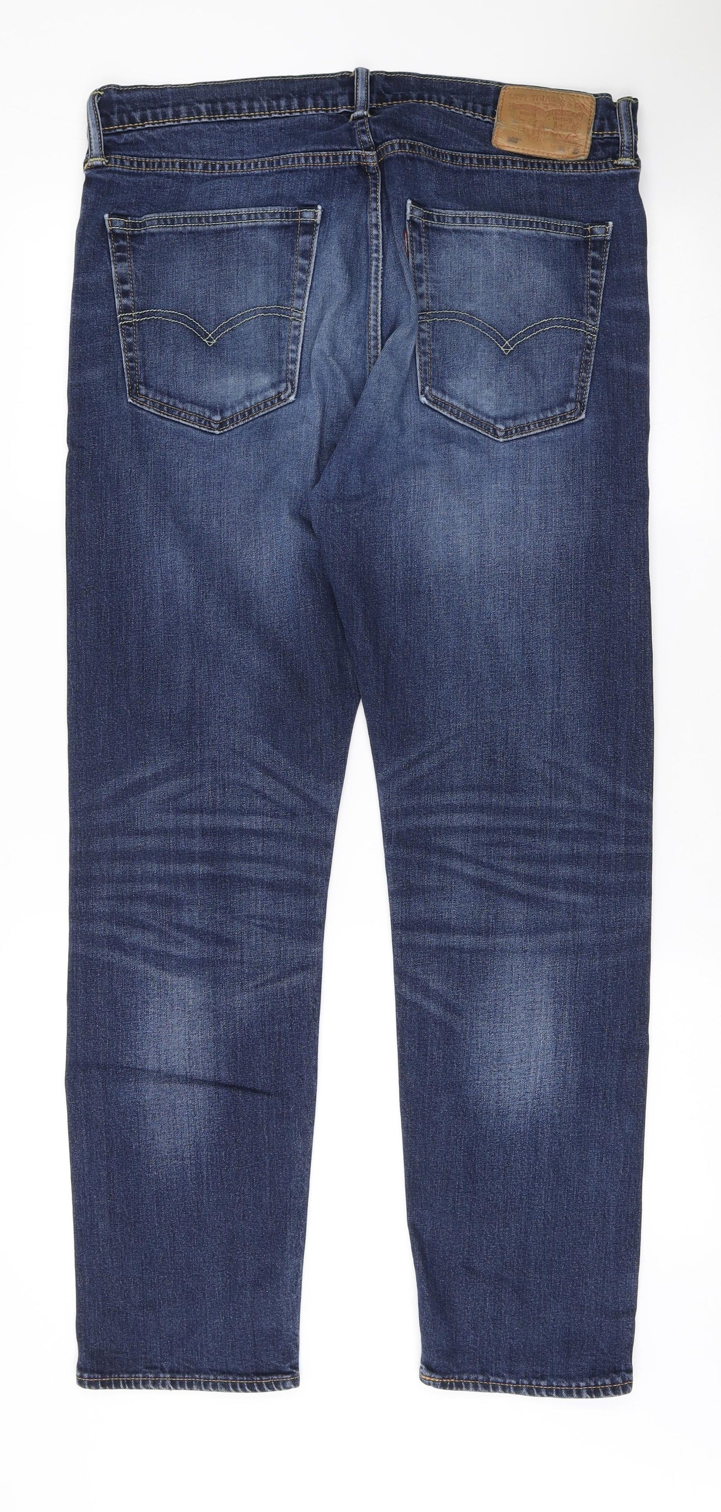 Levi's Mens Blue Cotton Straight Jeans Size 36 L29 in Regular Button