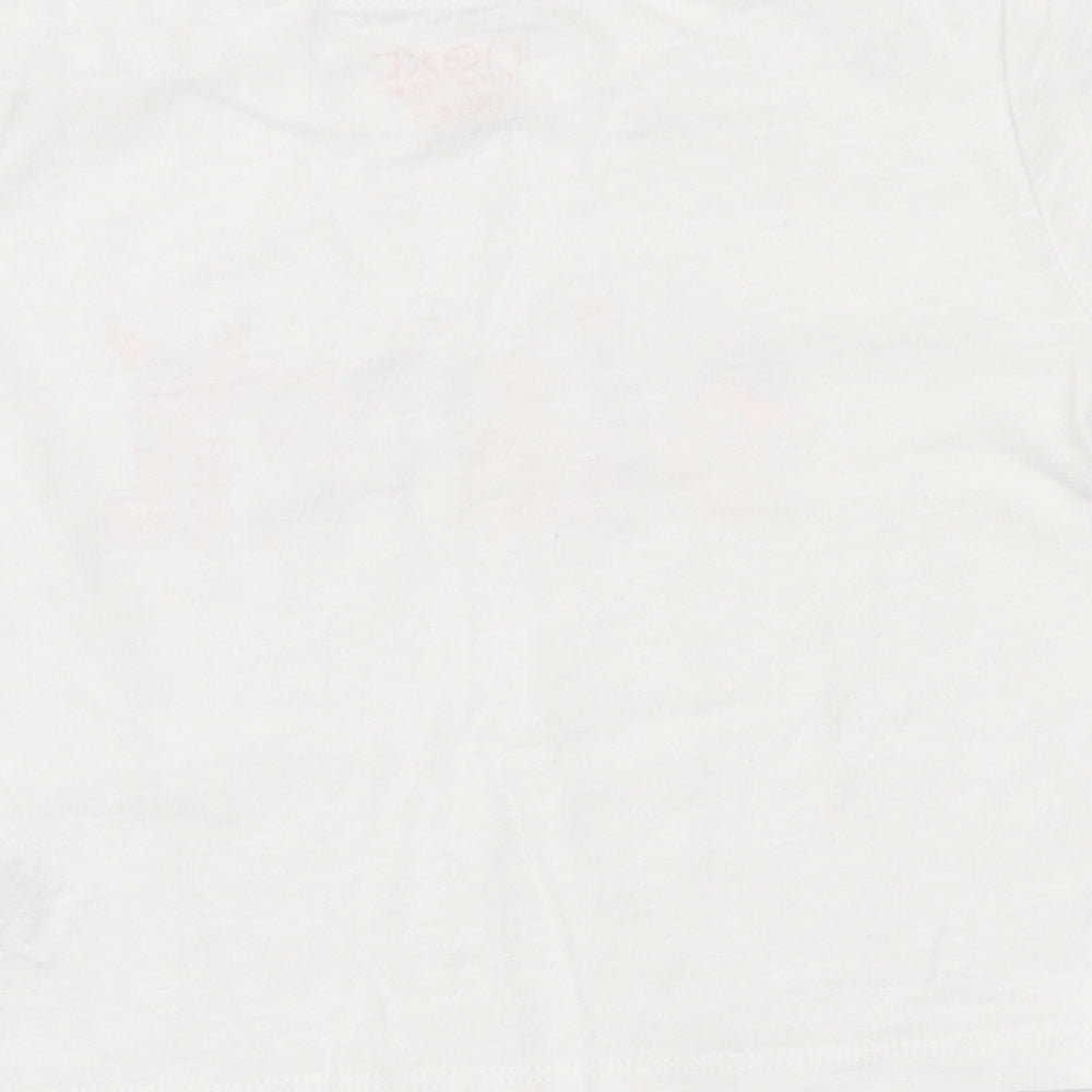 NEXT Girls White Cotton Basic T-Shirt Size 9-12 Months Round Neck Pullover - Sister