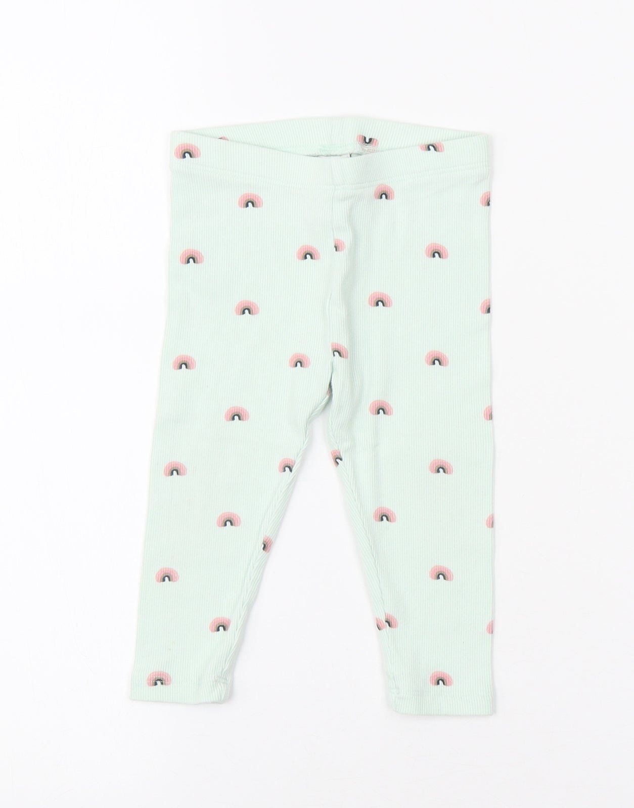 NEXT Girls Blue Cotton Jogger Leggings Size 9 Months Pullover - Rainbow