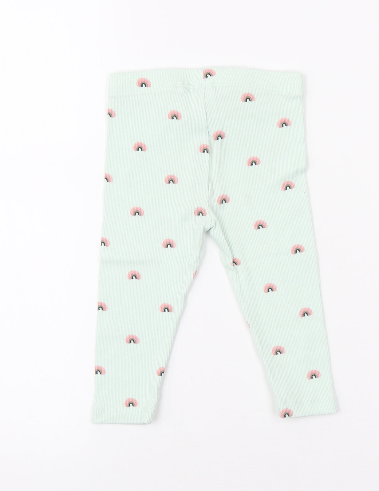 NEXT Girls Blue Cotton Jogger Leggings Size 9 Months Pullover - Rainbow