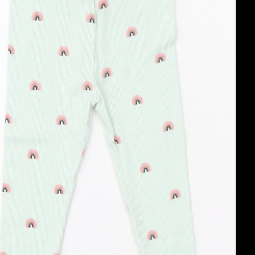 NEXT Girls Blue Cotton Jogger Leggings Size 9 Months Pullover - Rainbow