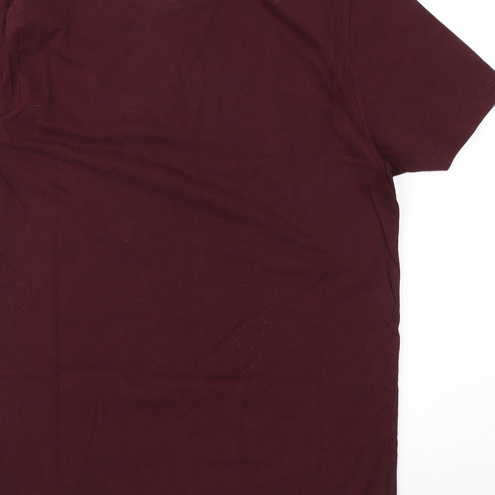 Topman Mens Red Cotton T-Shirt Size XS Crew Neck
