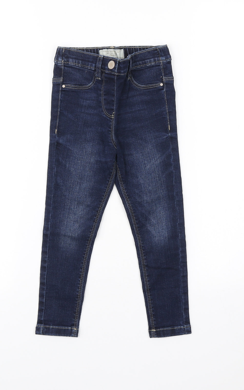 NEXT Girls Blue Cotton Jegging Jeans Size 4 Years Regular Button