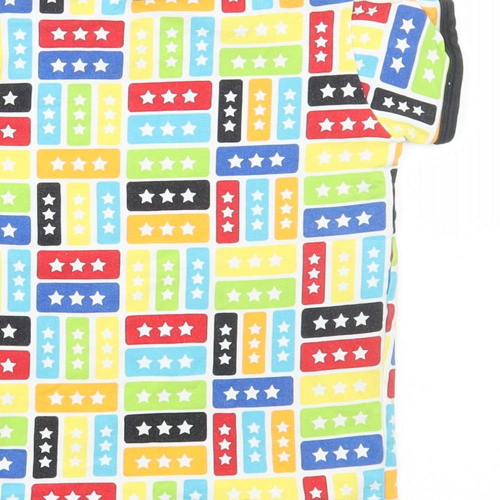 Villervalla Boys Multicoloured Geometric Cotton Basic T-Shirt Size 2 Years Round Neck Pullover - Star Print