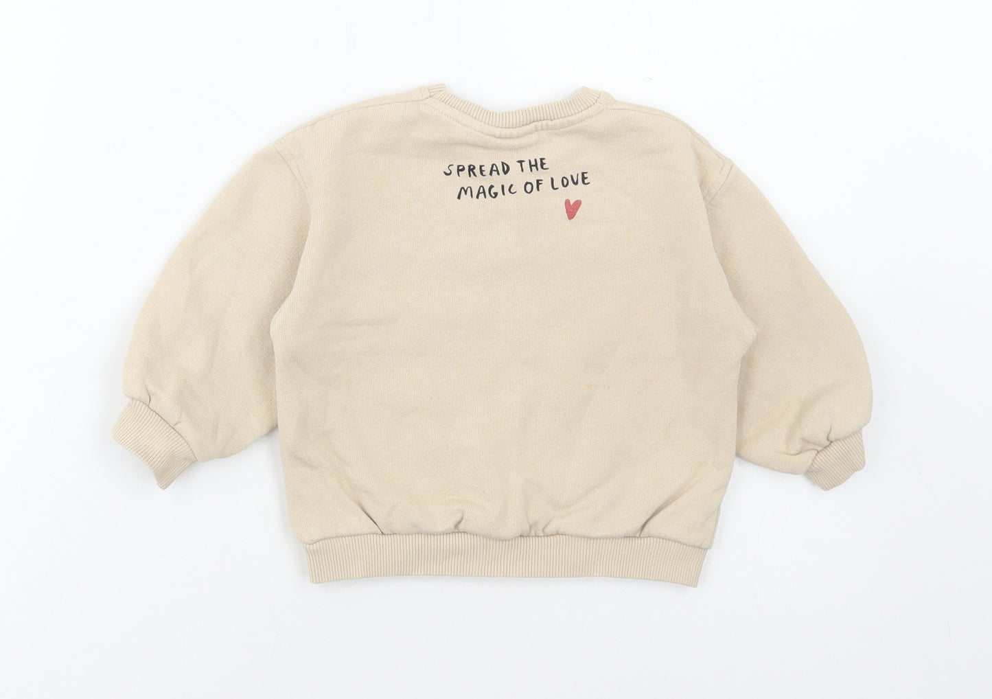 Zara Baby Beige Cotton Pullover Jumper Size 12-18 Months Pullover - Love