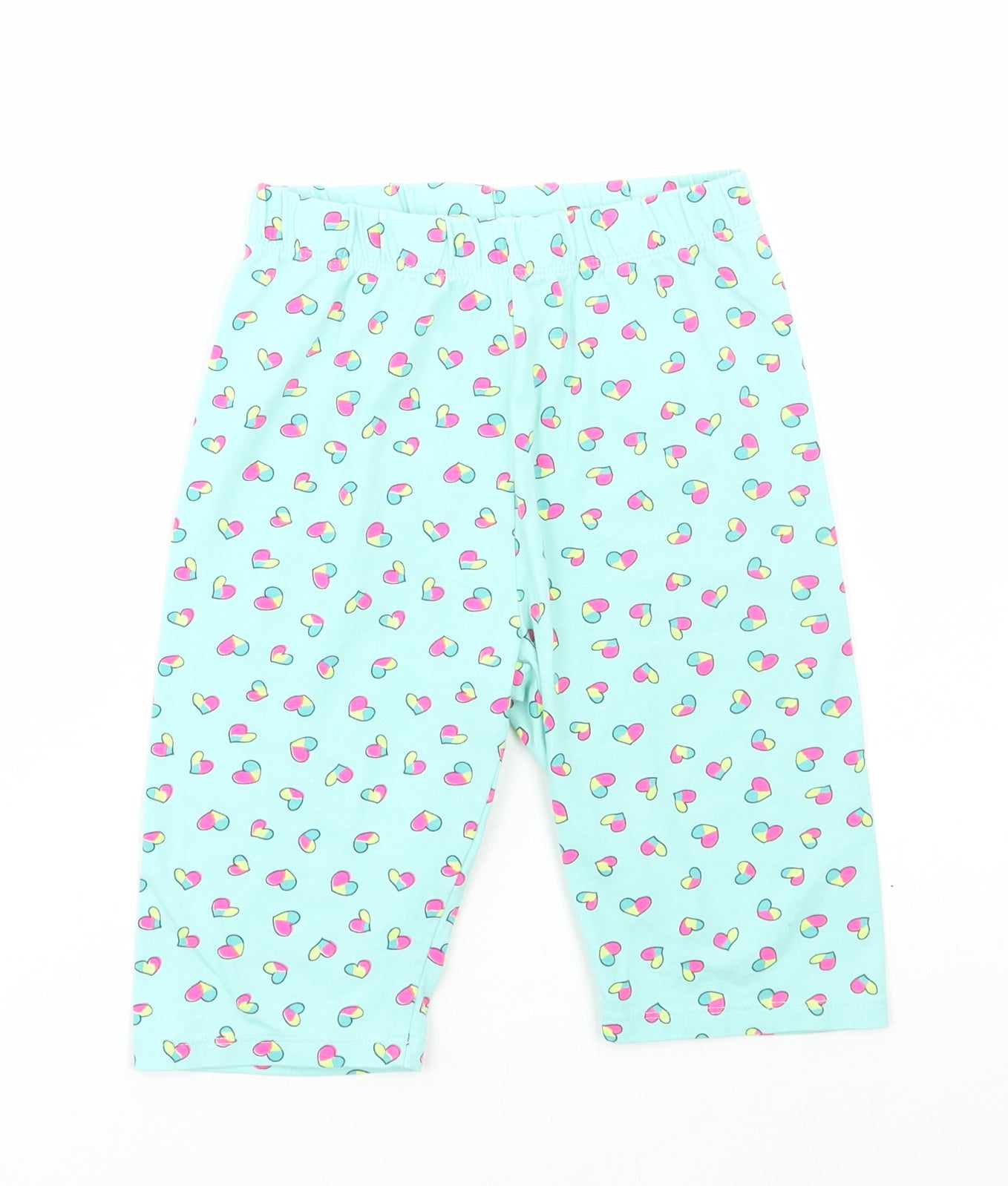LC Waikiki Girls Blue Geometric Polyester Biker Shorts Size 10-11 Years Regular - Love Hearts