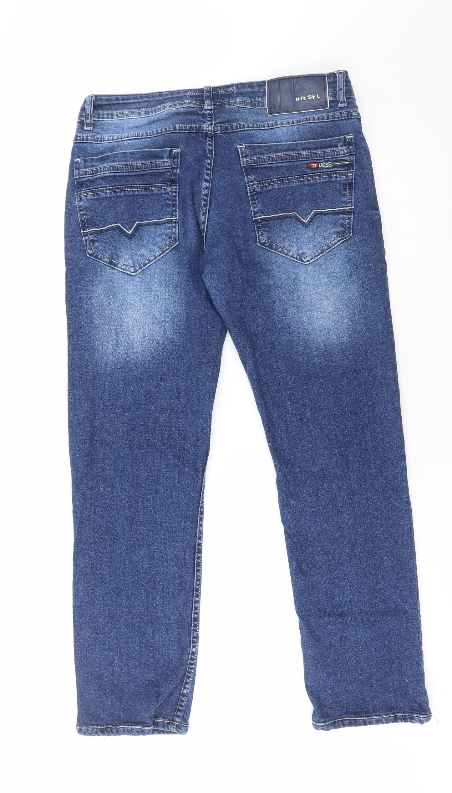 Diesel Mens Blue Cotton Straight Jeans Size 34 in L34 in Regular Button