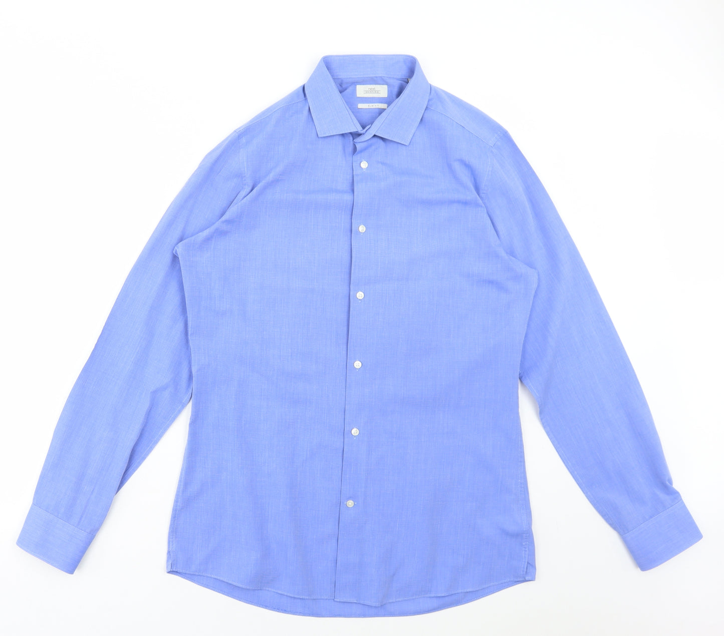 NEXT Mens Blue Polyester Dress Shirt Size 15.5 Collared Button