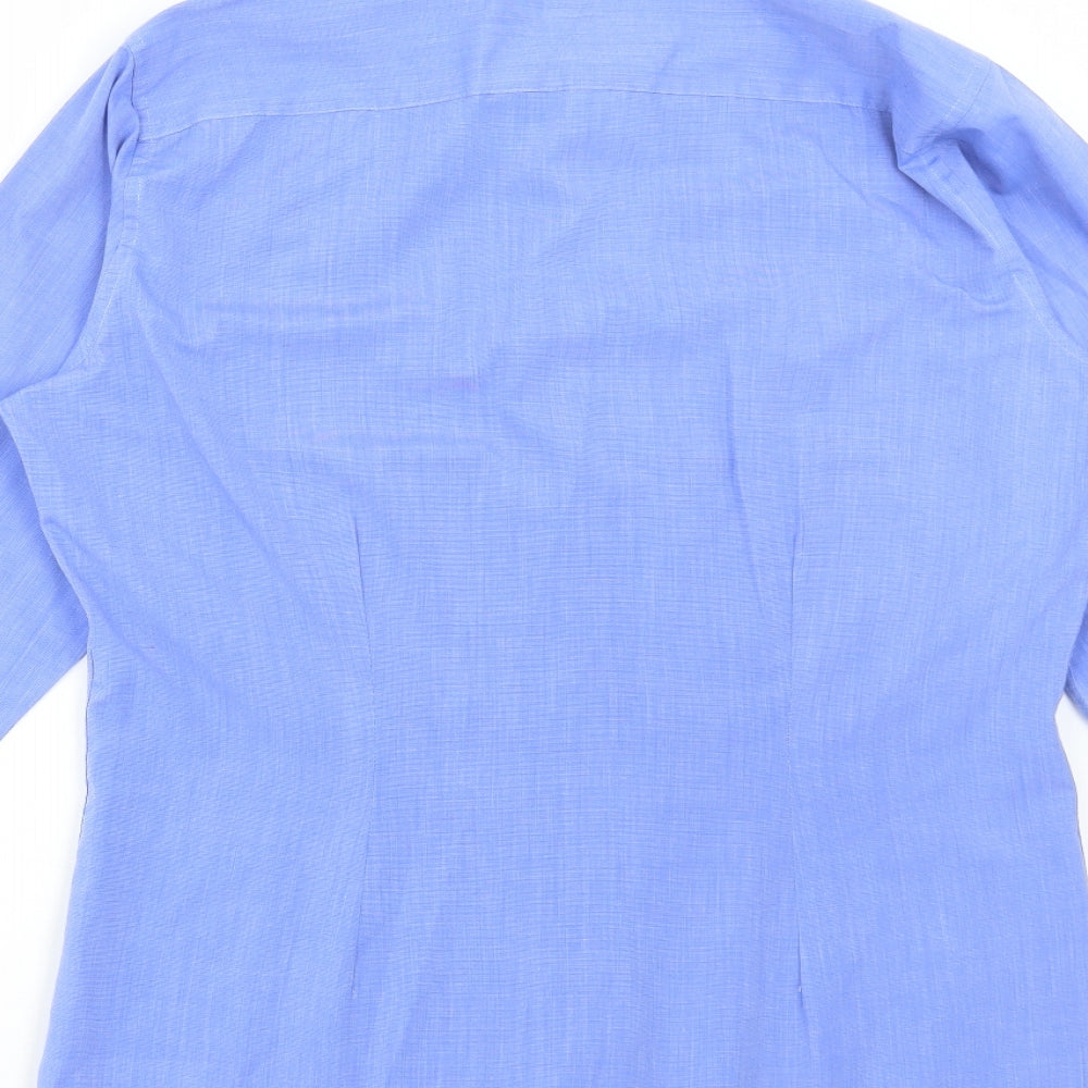 NEXT Mens Blue Polyester Dress Shirt Size 15.5 Collared Button