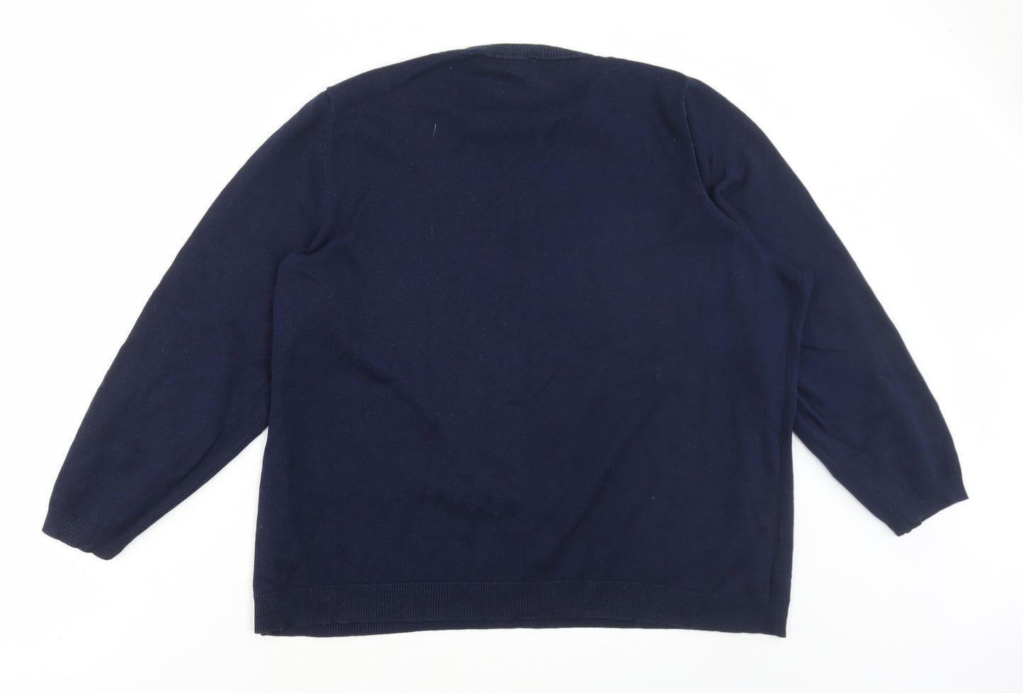 Bonmarché Womens Blue Round Neck Acrylic Pullover Jumper Size 20 - Star