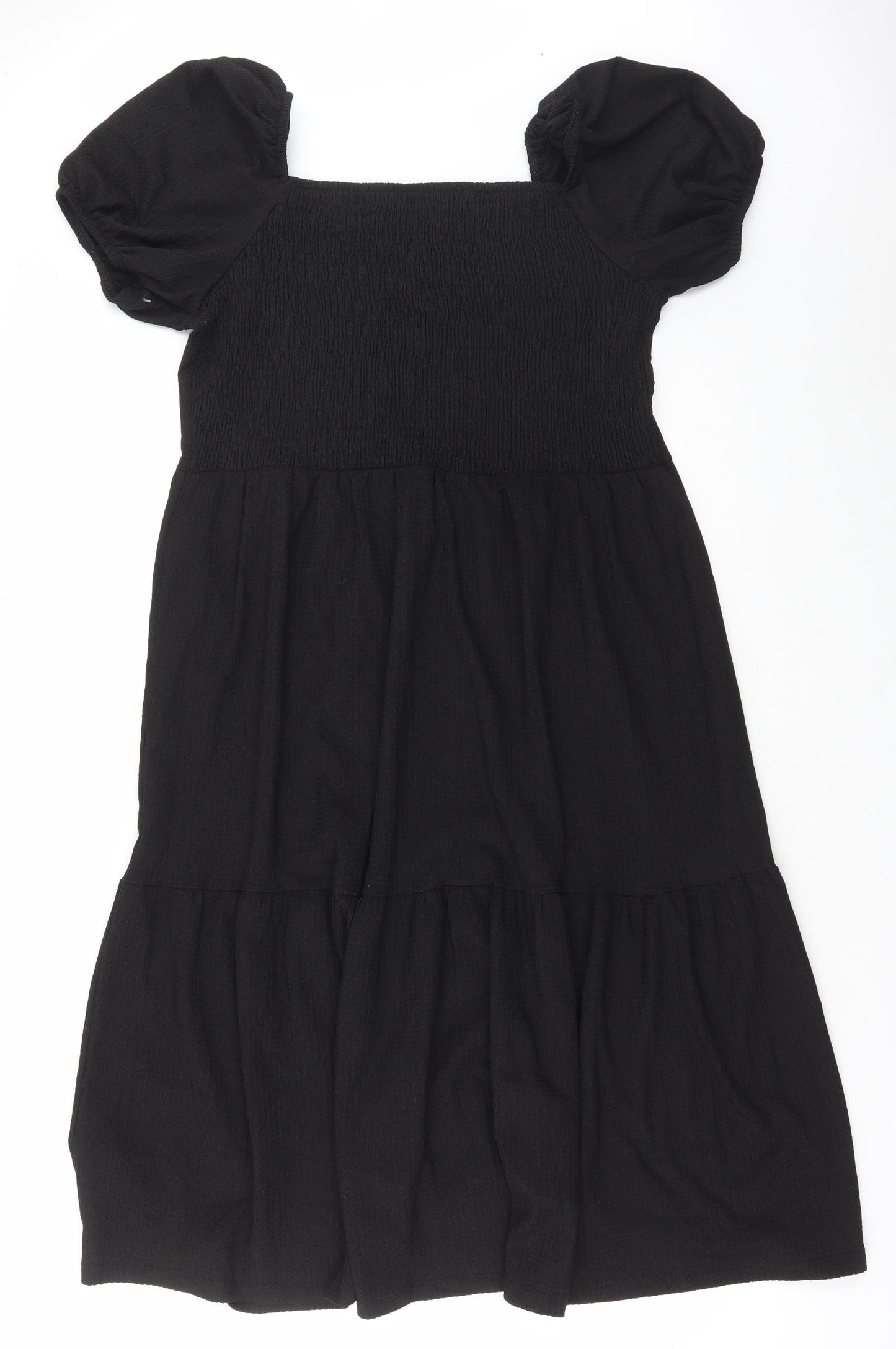 F&F Womens Black Polyester A-Line Size 16 Square Neck Pullover