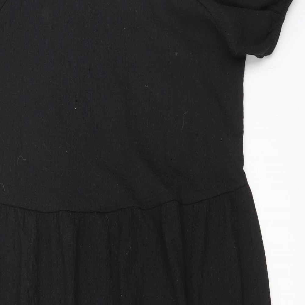 F&F Womens Black Polyester A-Line Size 16 Square Neck Pullover