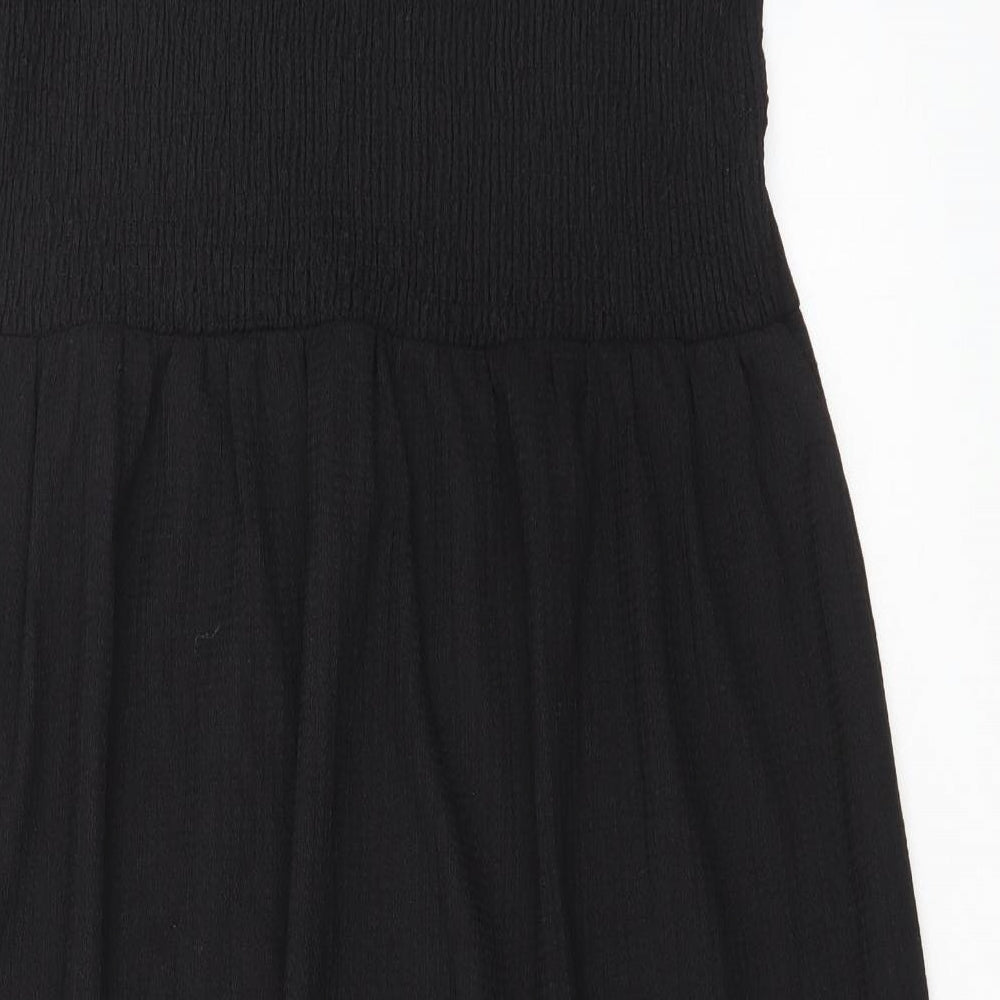 F&F Womens Black Polyester A-Line Size 16 Square Neck Pullover