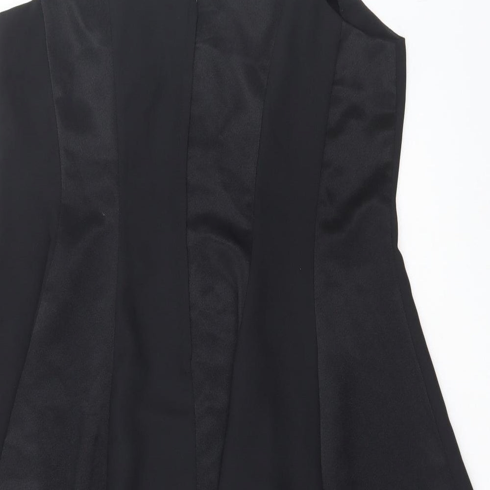 New fast Womens Black Polyester A-Line Size 16 Scoop Neck Zip